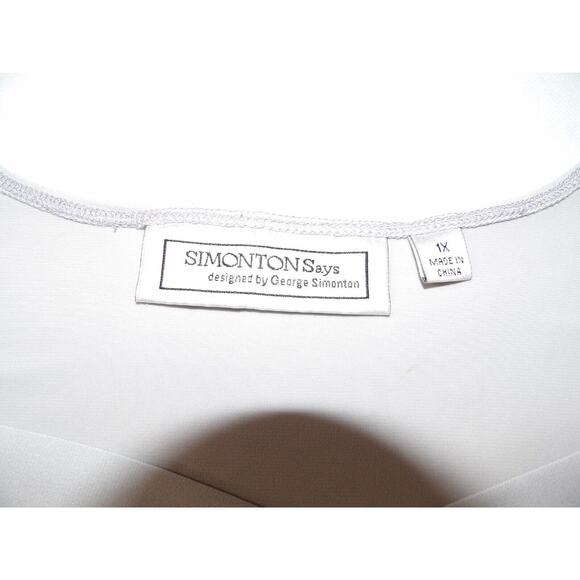 Simonton Says 1X Tank Top Slinky Cami Light Gray Crossover Front Stretch Layerin - Picture 7 of 11